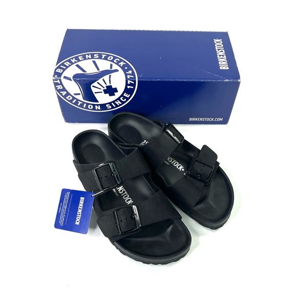 **SOLD**   Birkenstock Arizona Exquisite Leather Black Ladies 8 Men 6 Euro 39 - Picture 2 of 15
